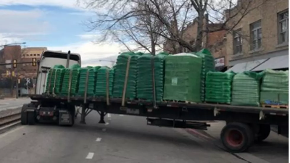 Mason Street in Fort Collins Gets Blocked by Stuck Semi Hauling a Party